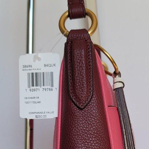 COACH Chaise Colorblocked Pebbled Leather Crossbody- Confetti Pink Multi ⭐ - Picture 16 of 16